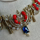 Pearl Statement Choker Necklace Set, Coral Inspired Bridal Jewelry, Wedding Set