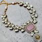 Kundan Polki Bridal wedding Jewelry Set Gold Necklace/Earrings Set.