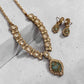 Art Deco Mosaic Pendant Necklace Set, Vintage Statement Jewelry, Crystal Bridal Necklace with Earrings