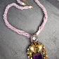 Crystal Floral Pendant Necklace, Romantic Statement Jewelry, Vintage Inspired Long Necklace