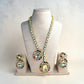 Navratna Kundan Long Necklace, Multicolor Statement Jewelry Set, Indian Pakistani Festive Necklace