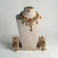 Ruby Bridal Choker Set with Tikka, Red Kundan Necklace Set, Indian Pakistani Wedding Jewelry