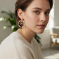 Gold Spiral Statement Earrings, Modern Sculptural Drop Earrings, Minimalist Contemporary Jewelry