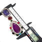 Multi Gemstone Statement Drop Earrings, Gold Plated Luxury Jewelry
