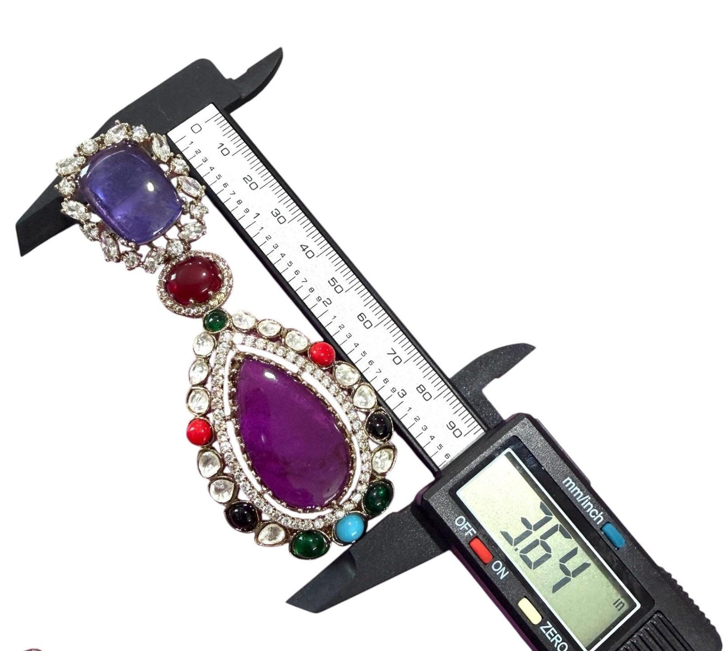 Multi Gemstone Statement Drop Earrings, Gold Plated Luxury Jewelry