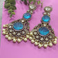 Aqua Green Bridal Earrings Pearl Dangle Statement Earrings bold and beautiful maharani collection
