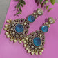 Aqua Green Bridal Earrings Pearl Dangle Statement Earrings bold and beautiful maharani collection