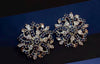 Floral Studs, Statement Flower Earrings, Sparkly Evening Earrings, Bridal Earrings