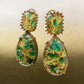 Resin Gold Leaf Earrings, Botanical Statement Earrings, Nature Inspired Handmade Art