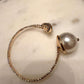 Gold Plated Pearl Cuff Bracelet, Adjustable Open Bracelet, Minimalist Statement pearl natural stone