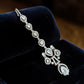 Silver Tone Teardrop Maang Tikka, Bridal Forehead Jewelry, Traditional Headpiece, Wedding Hair Accessory