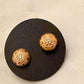 Gold Plated Round Stud Earrings, Cubic Zirconia Stud Earrings