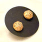 Gold Plated Round Stud Earrings, Cubic Zirconia Stud Earrings
