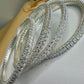 Silver Tone Tennis Bangle Set, Stackable Statement Bangles, Elegant Bridal Wrist Jewelry sizes 2.4 2.6 2.8