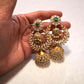 Emerald Green Jhumka, Statement Bridal Earrings, Pearl Jhumki Earrings