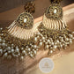 Pearl Tassel Chandbali Earrings, Statement Bridal, Vintage Wedding Jewelry, Traditional Pearl Drop