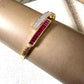 Geometric Statement Bangle, Adjustable Gold Tone Bracelet, Modern Minimalist Bracelet