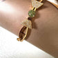 Geometric Statement Cuff Bracelet, Emerald Green Gold Tone Bangle, Modern Bridal Bracelet