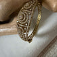Vintage Filigree Cuff Bracelet, Statement Gold Tone Bangle, Elegant Bridal Bracelet, Openwork Wedding