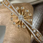 Sunburst Floral Cuff Bracelet, Gold Tone Statement Bangle, Elegant Bridal Bracelet