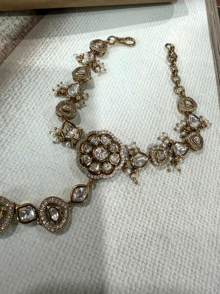Traditional Kundan Bracelet Ring Set, Hathphool Hand Chain Jewelry, Bridal Hand Harness