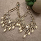Gold Plated Kundan Style Pearl Chandbali Earrings, Statement Bridal Earrings