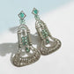 Luxury Floral Chandelier Earrings, Statement Wedding Earrings, CZ Pave Drop Earrings