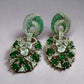 Emerald Green Statement Earrings, Luxury CZ Drop Earrings, Art Deco Bridal Earrings
