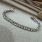 Silver Tennis Bracelet for Women, Statement, Elegant Link Bracelet, Adjustable Party Jewelry