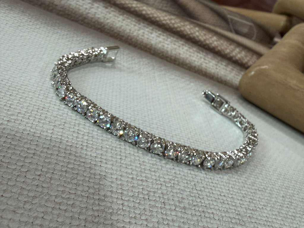 Silver Tennis Bracelet for Women, Statement, Elegant Link Bracelet, Adjustable Party Jewelry