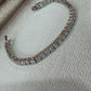 Silver Tennis Bracelet for Women, Statement, Elegant Link Bracelet, Adjustable Party Jewelry
