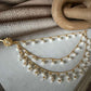 Layered Pearl Hair Chain, Bridal Matha Patti, Gold Tone Wedding Jewelry