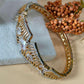 Geometric Crystal Cuff Bracelet for Women, Statement Open Bangle, Elegant Bridal Bracelet