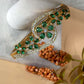 Emerald Floral Cuff Bracelet for Women, Statement Crystal Bangle, Open Bracelet, Bridal Jewelry