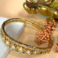 Kundan Open Cuff Bracelet for Women, Crystal Statement Bangle, Traditional Bridal Bracelet