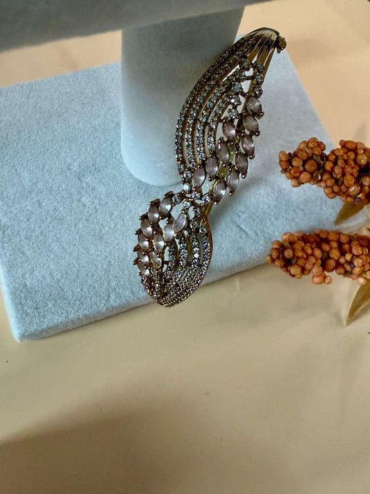 Elegant Leaf Cuff Bracelet for Women, Open Bangle, Statement Bracelet, Bridal Jewelry,