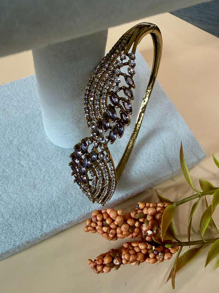 Elegant Leaf Cuff Bracelet for Women, Open Bangle, Statement Bracelet, Bridal Jewelry,