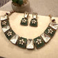Gold Plated Kundan Style Choker Set, Statement Bridal Necklace Set