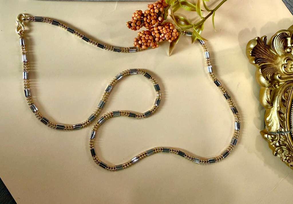 Minimalist Beaded Necklace for Women, Everyday Layering Necklace, Dainty Station Chain