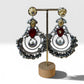 Boho Chandbali Earrings for Women, Tribal Statement, Oxidized Style Dangle Earrings