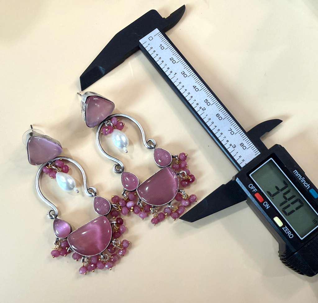 Statement Drop Earrings for Women, Beaded Dangle Earrings, Contemporary Party Earrings
