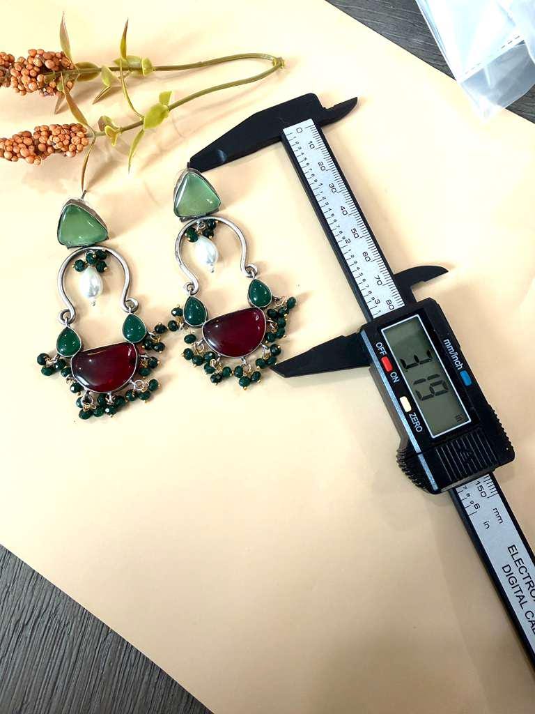 Statement Drop Earrings for Women, Beaded Dangle Earrings, Contemporary Party Earrings