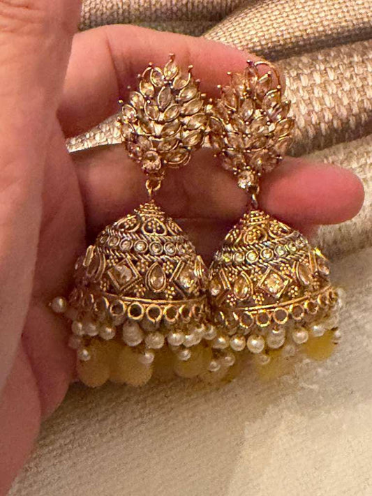 Jhumka Earrings for Women, Bridal Jhumka Earrings, Traditional Indian Earrings, Statement Dangle