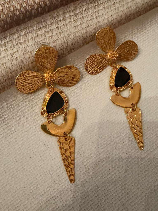 Floral Statement Earrings for Women, Geometric Dangle Earrings