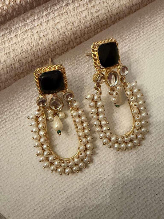 Pearl Statement Earrings for Women, Bridal Drop Earrings, Indian Wedding