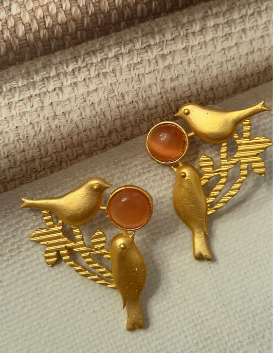 Bird Stud Earrings for Women, Nature Inspired Earrings, Modern Statement Studs