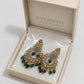 Women’s Kundan Chandbali Earrings, Green Beaded Statement Earrings