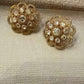 Vintage Floral Gold Tone Stud Earrings, Bridal Statement Earrings, Elegant Wedding Jewelry
