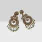 Floral Pearl Chandelier Earrings, Rose Gold Tone Statement Earrings