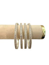 Silver Tone Tennis Bangle Set, Stackable Bangles, Cubic Zirconia sizes 2.4 2.6 2.8